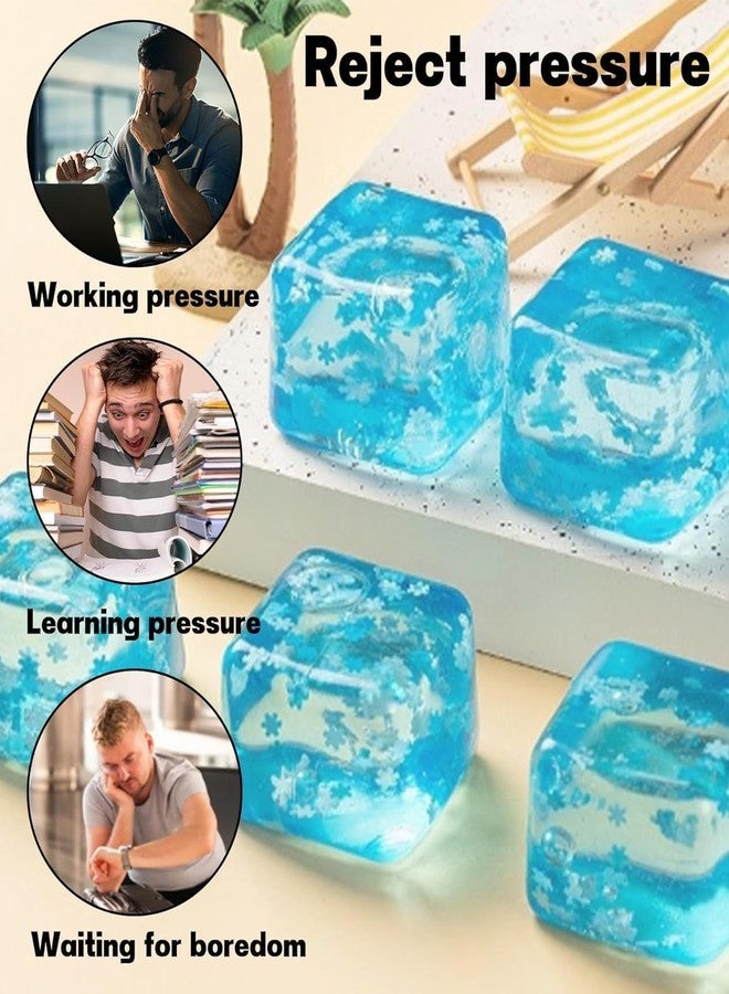 Cazuela Ice Cube Stress Ball Squishy Squeeze Fidget Toy for Kids & Adults, Anxiety Relief, Sensory Toy for Autism, ADHD, Therapy, Focus, Calming Play Squishy Gift (Pack of 1) - Image 4